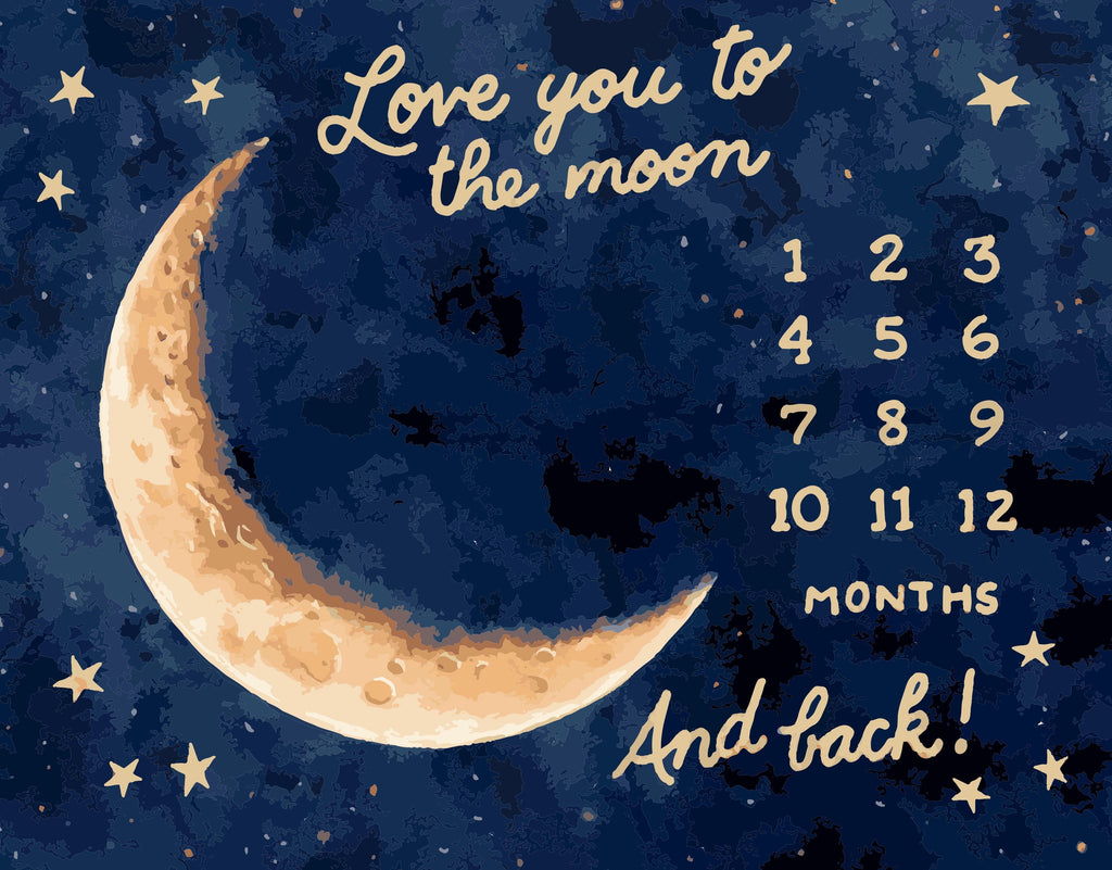 I Love You To the Moon Milestone Panel 33" x 43" - By the Bolt